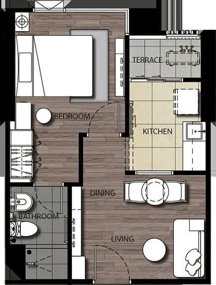 One Bedroom Condo For Rent