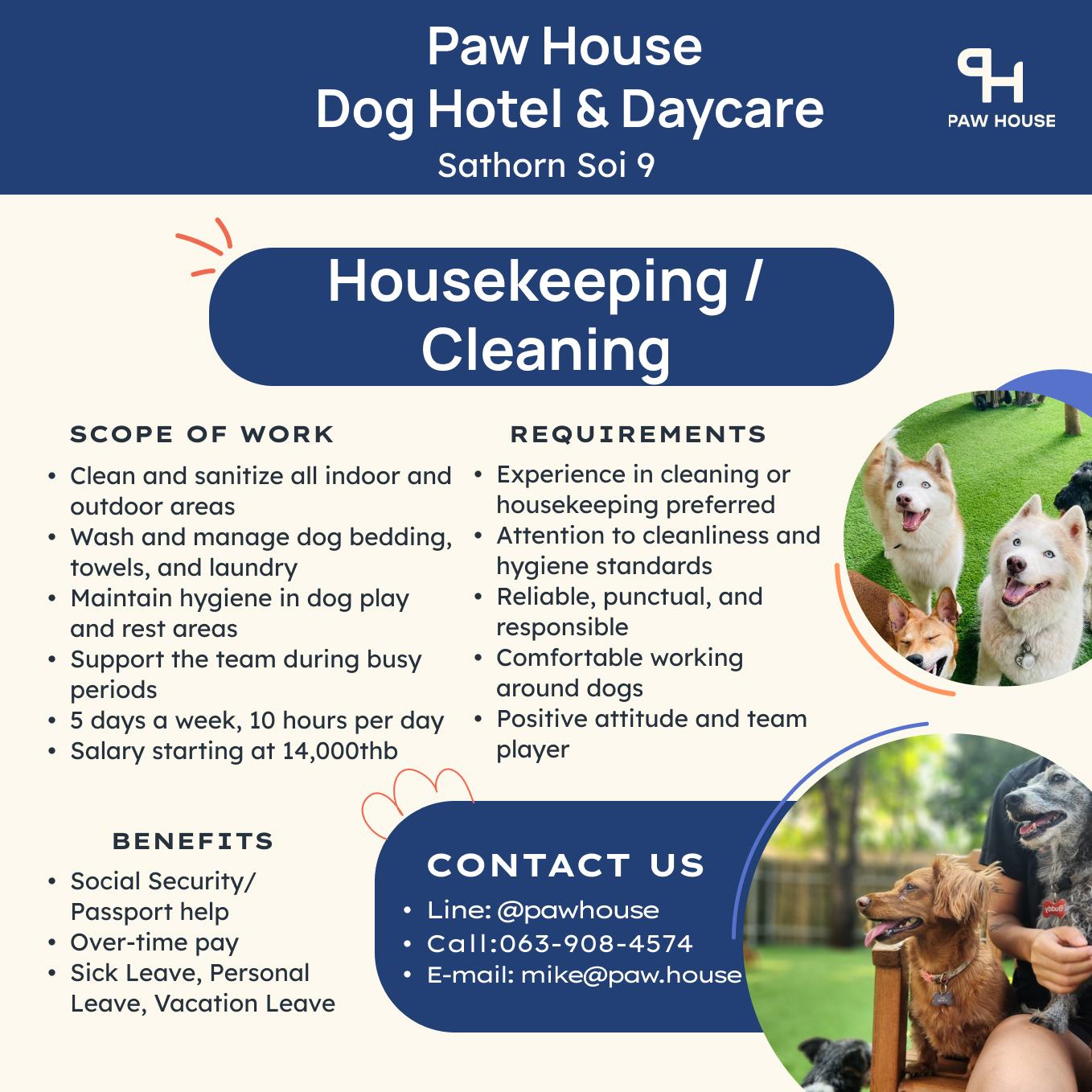 Housekeeping / Cleaning Staff  Wanted